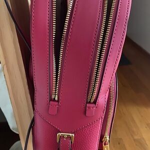 Michael Kors Collection Pink Leather Backpack with Gold Hardware